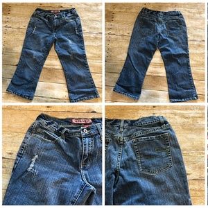 Distressed Capri Cropped Denim Jeans W28 R8 L20